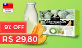Moti Recheado Bamboo House Double Fillings Melão e Leite 180g 6un