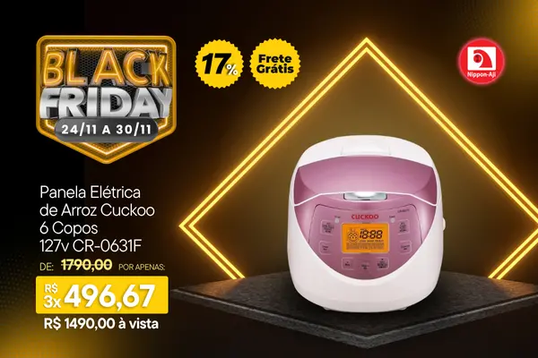 Black Friday Panela Elétrica de Arroz Cuckoo 6 copos 127v CR-0631F