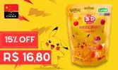 Bala Gelatina Zed 3D Gummy Pikachu Pokebola 56g