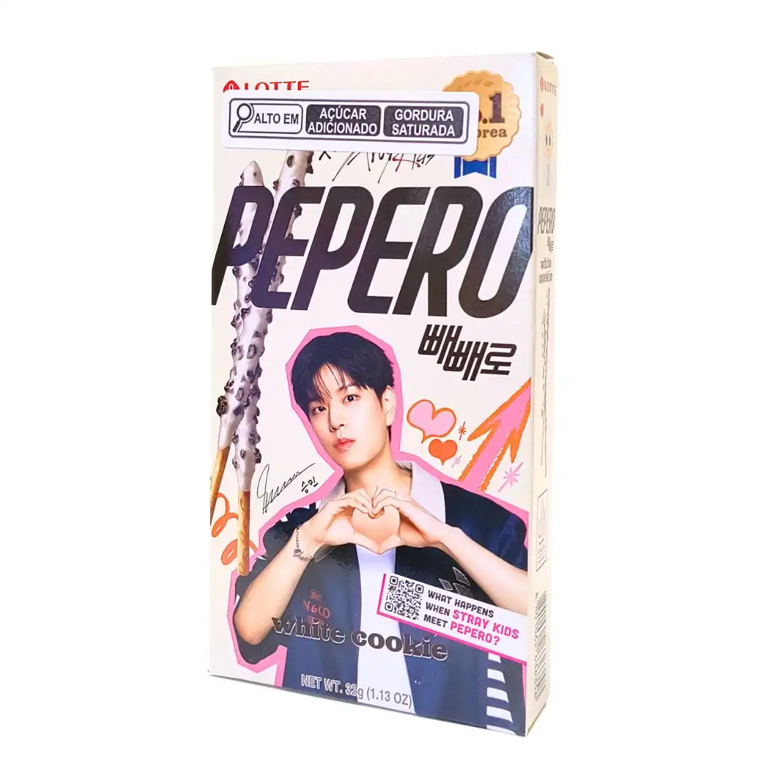 PEPERO LOTTE WHITE COOKIE PALITOS DE BISCOITO 32G COREIA