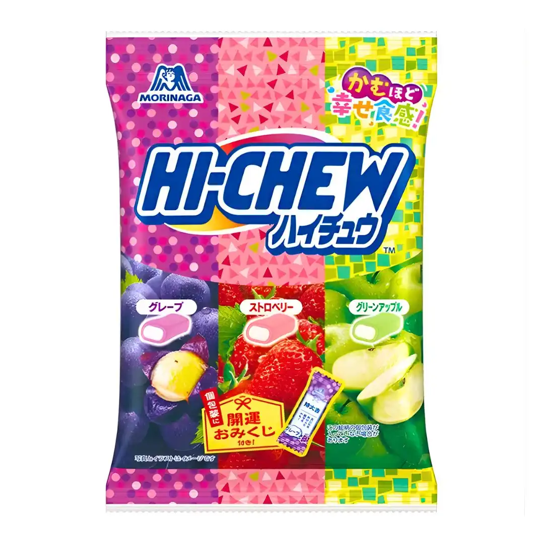 BALA MASTIGAVEL HI-CHEW MORINAGA FRUTAS SORTIDAS 86G JAPAO