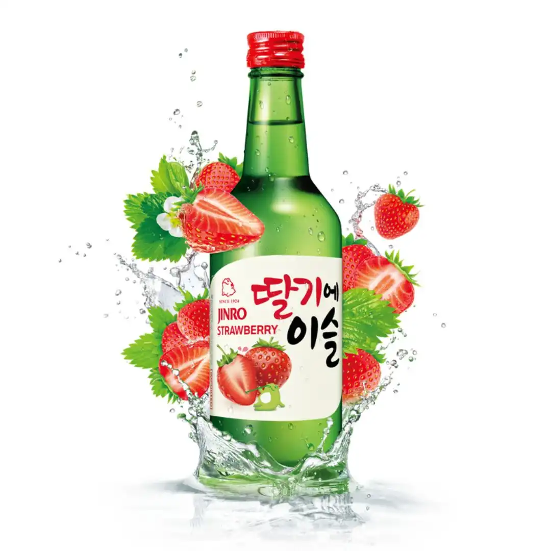 DESTILADO SOJU JINRO CHAMISUL MORANGO 360ML COREIA
