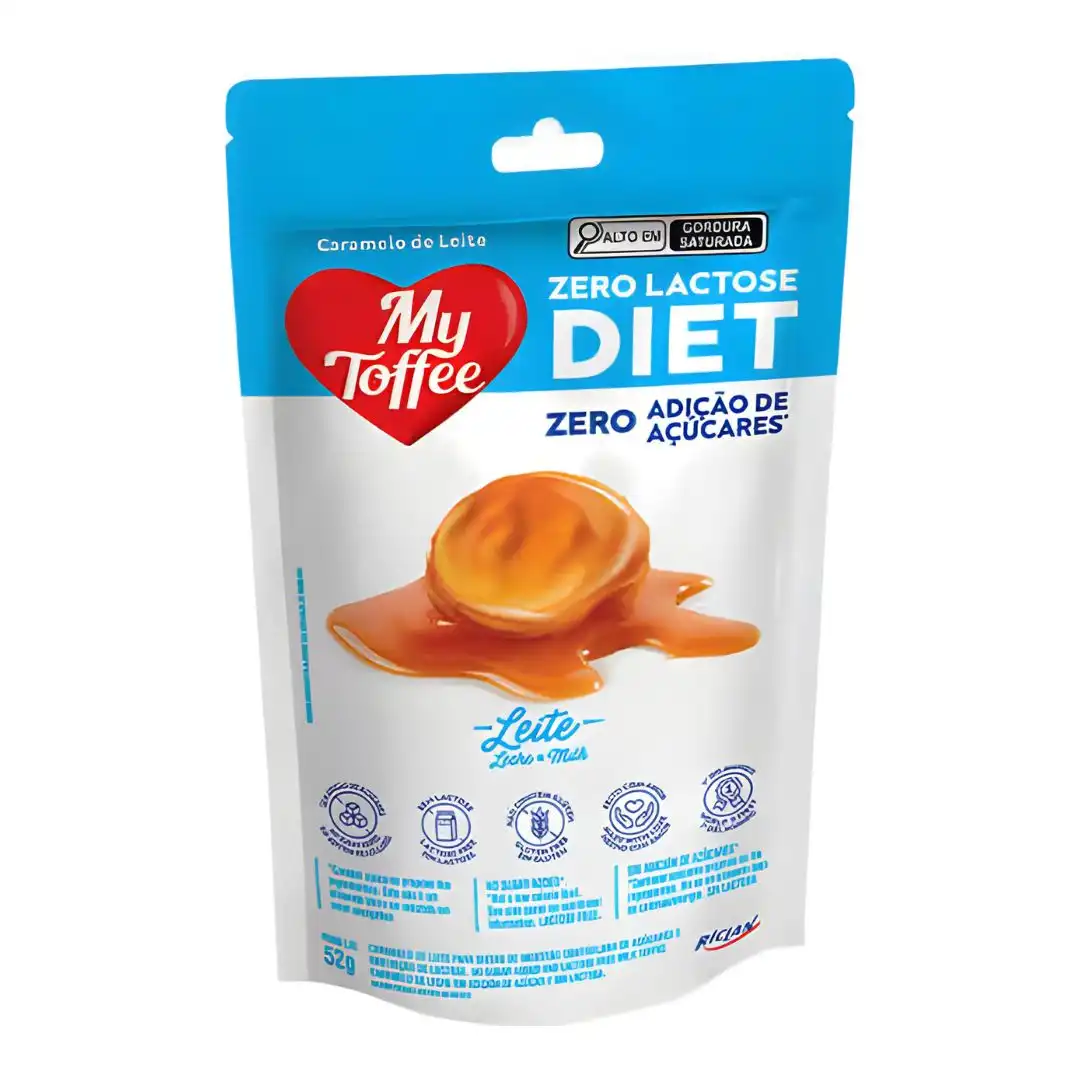 BALA CARAMELO DE LEITE MY TOFFEE 52G DIET ZERO LACTOSE