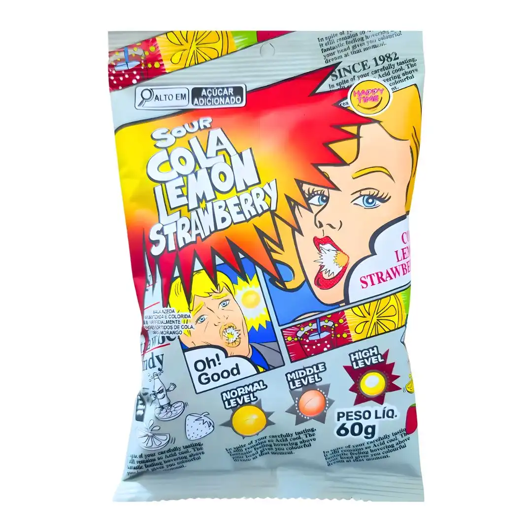 BALA SOUR COLA LEMON STRAWBERRY SUPER ACIDA 60G CHINA