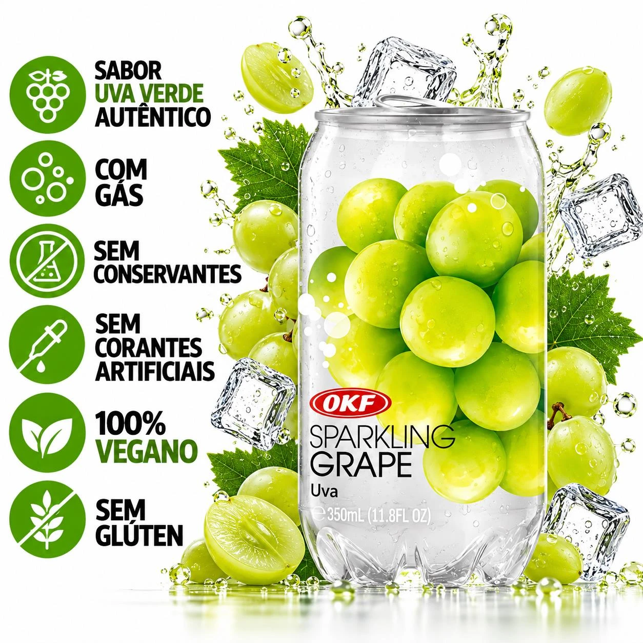 REFRI OKF UVA VERDE 350ML SPARKLING GRAPE PETCAN COREIA