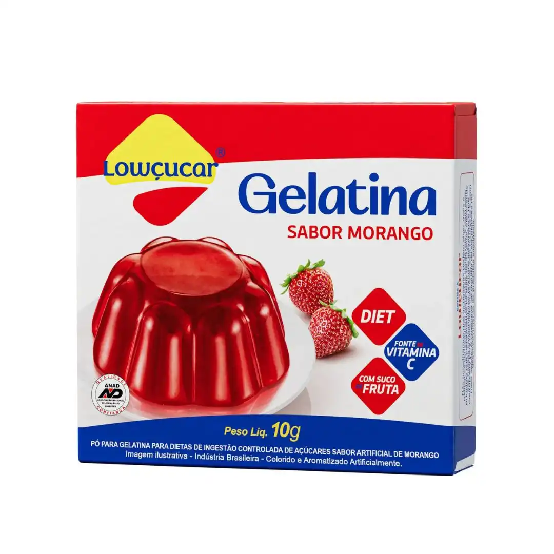 GELATINA PO LOWCUCAR MORANGO 10G ZERO ACUCAR