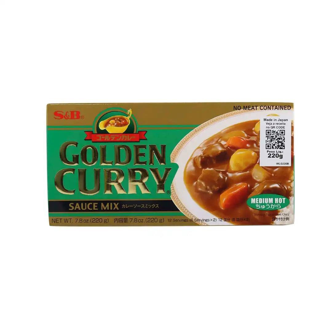 CURRY TABLETE GOLDEN CURRY S&B CHUKARA MEDIO 220G JAPAO
