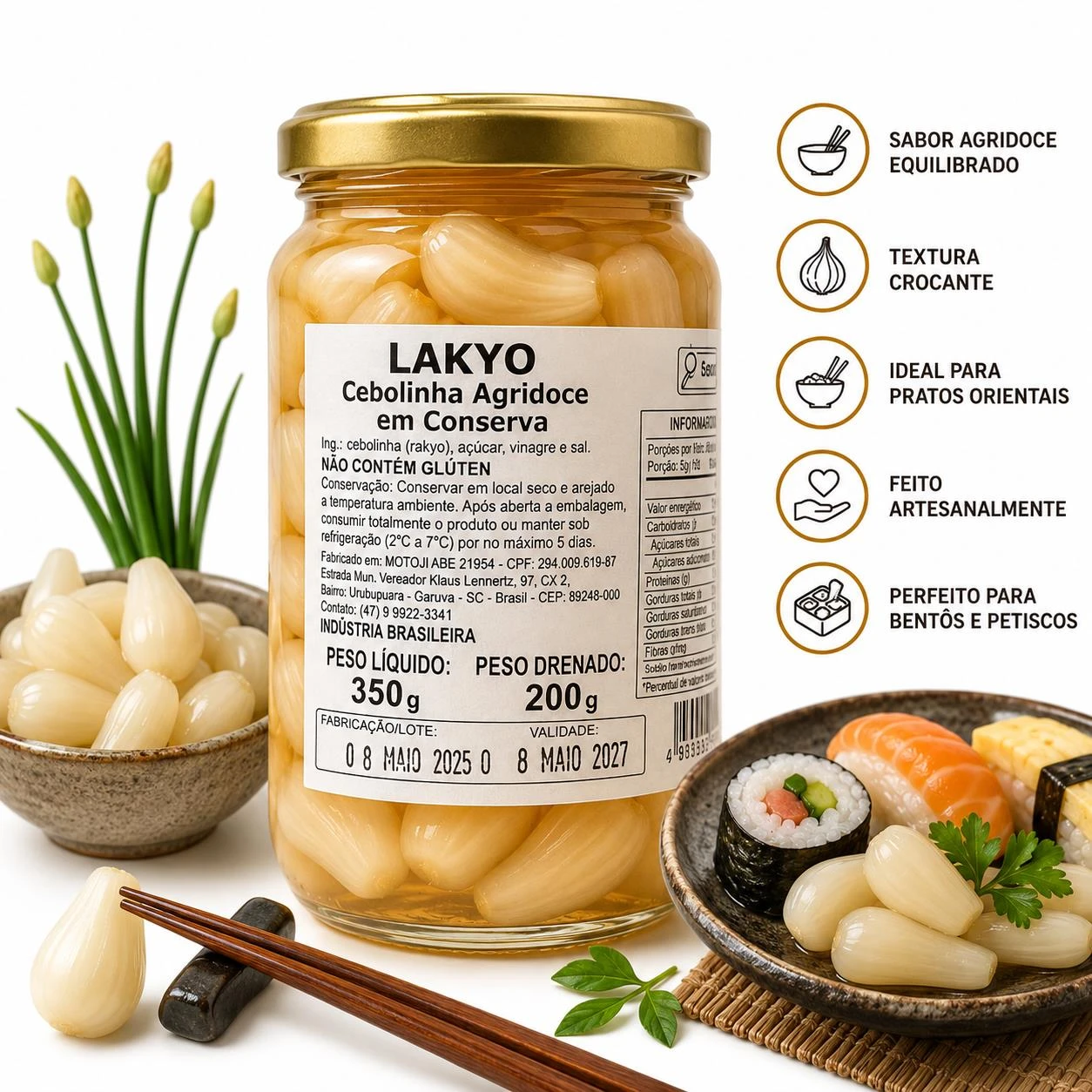 CONSERVA DE CEBOLINHA LAKYO ABE ARTESANAL 200G