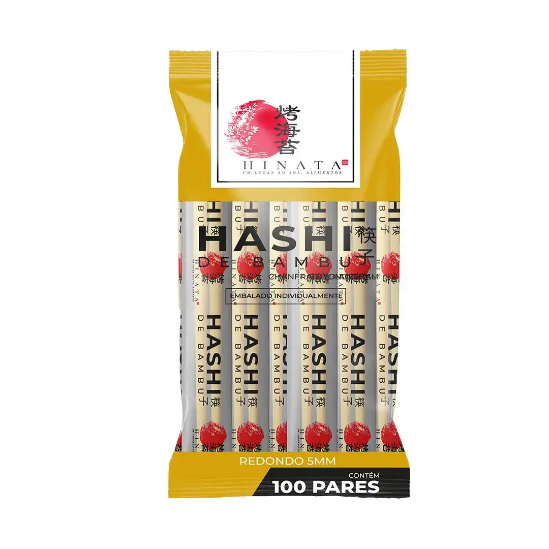 HASHI BAMBU HINATA REDONDO DESCARTAVEL 5MM 100 PARES CHINA