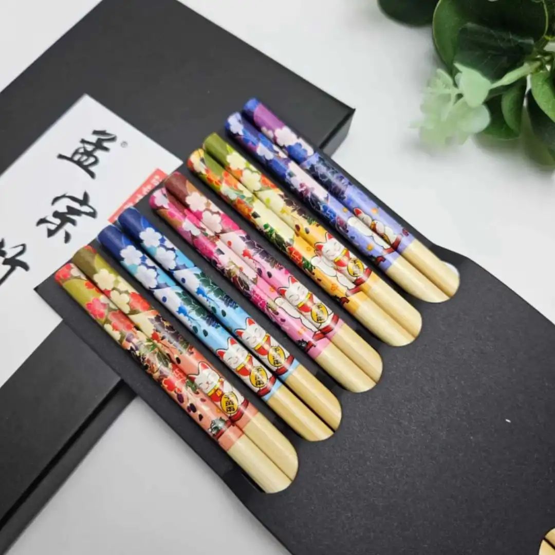 HASHI KIT BAMBOO 5 PARES DECORADOS CAIXA JP95423H CHINA