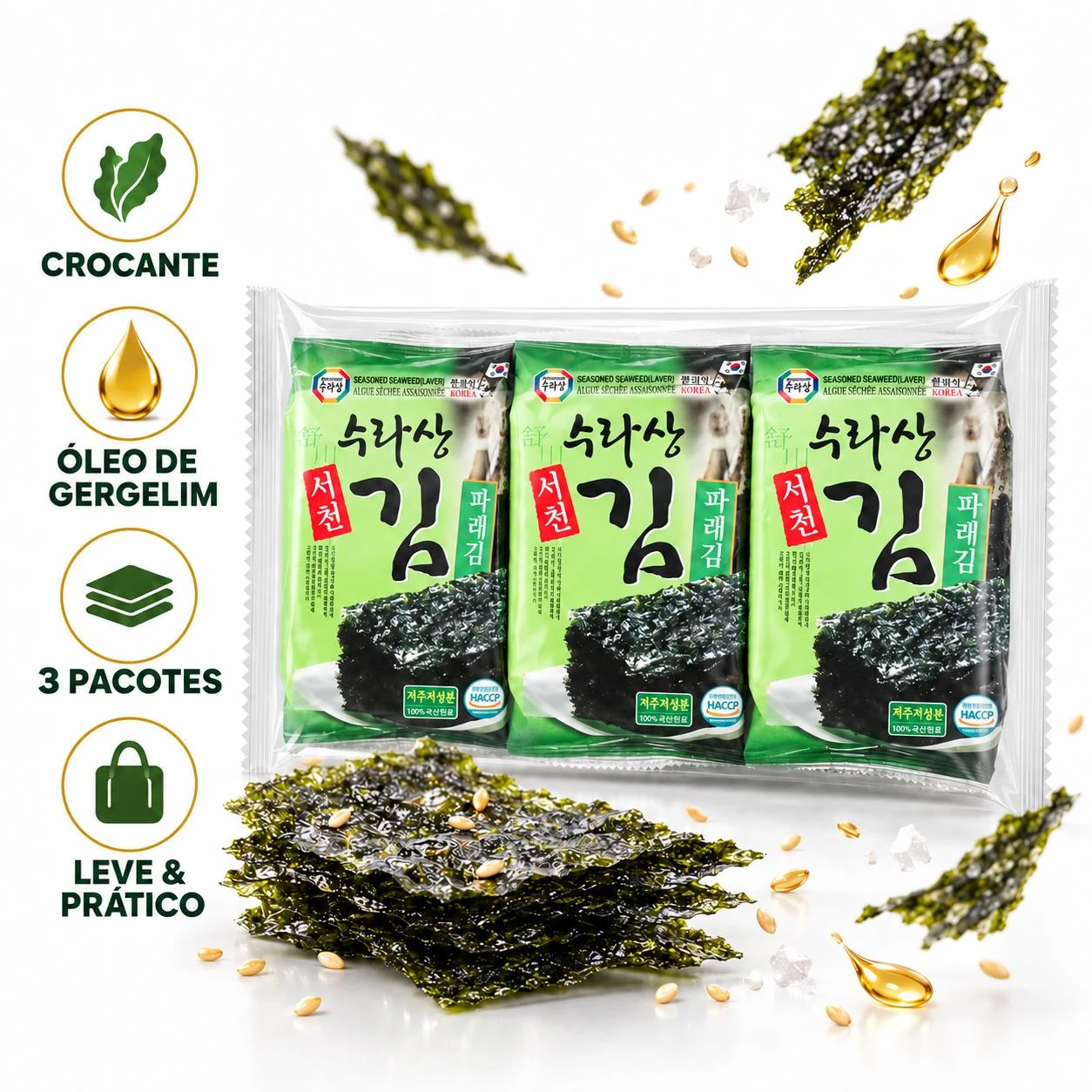 SNACK ALGA NORI AJINORI SURASANG PAREKIM 12G 3UN COREIA