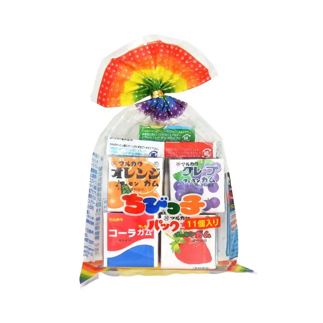 GOMA DE MASCAR MARUKAWA CHIBIKKO KIT SORTIDO 60G 11UN JAPAO