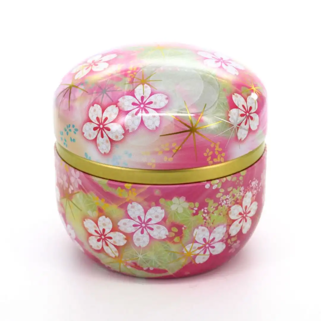 POTE PORTA CHA NITTOH LATA SAKURA ROSA 100G JAPAO