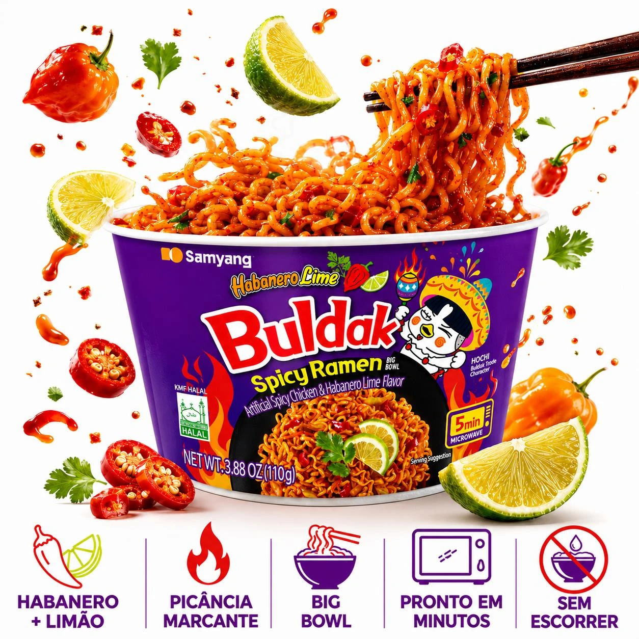 MAC INST BULDAK HABANERO LIME PICANTE BIG BOWL 110G COREIA