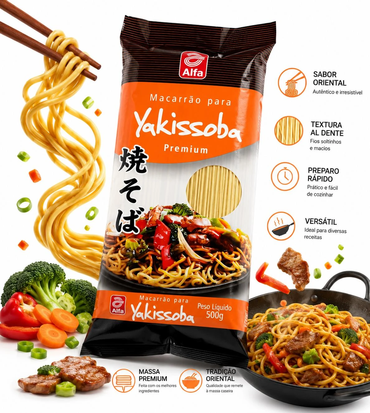MACARRAO YAKISSOBA ALFA PREMIUM FINO 500G