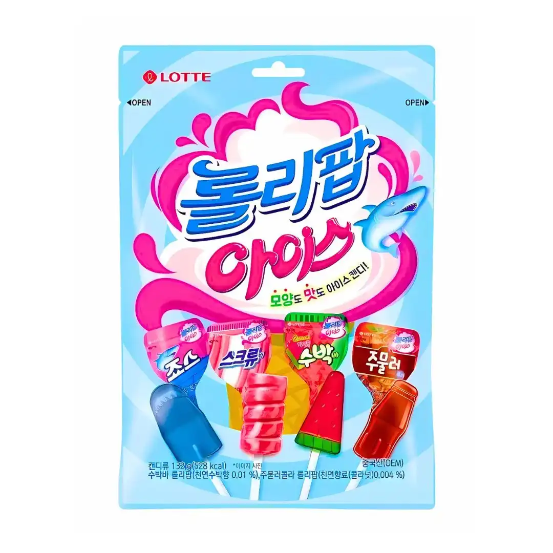 PIRULITO LOTTE LOLLIPOP ICE CANDY SORTIDO GELADO 132G COREIA