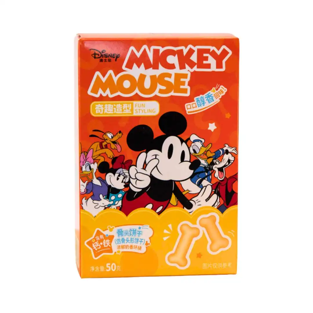 BISCOITO DISNEY MICKEY SABOR LEITE FORMATO OSSO 50G CHINA