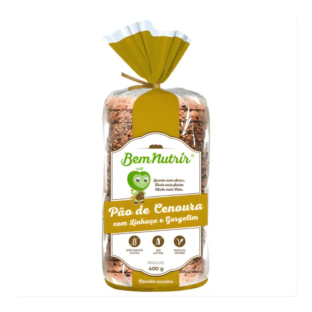 PAO BEM NUTRIR CENOURA COM LINHACA E GERGELIM 500 G