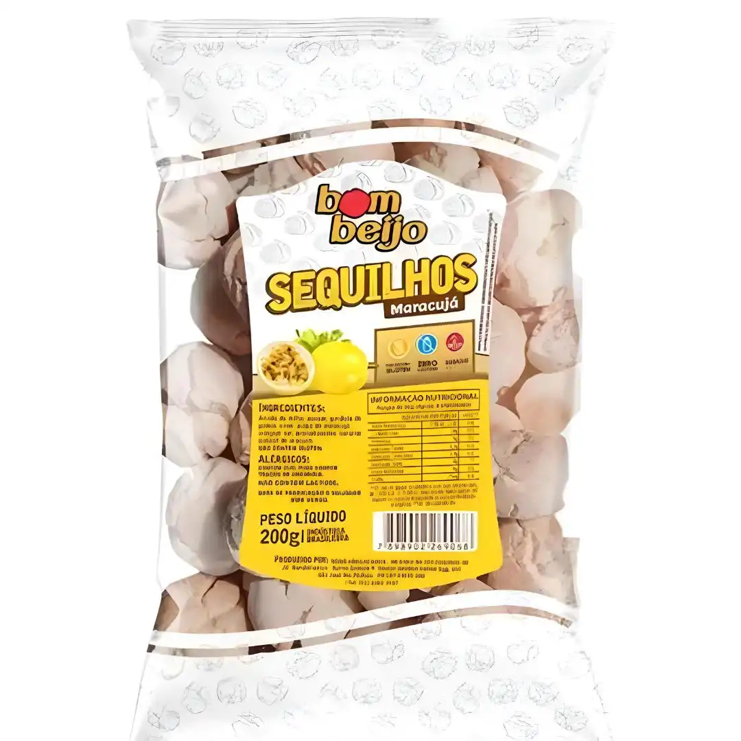 SEQUILHO BEIJO BOM MARACUJA 200G ZERO GLUTEN ZERO LACTOSE
