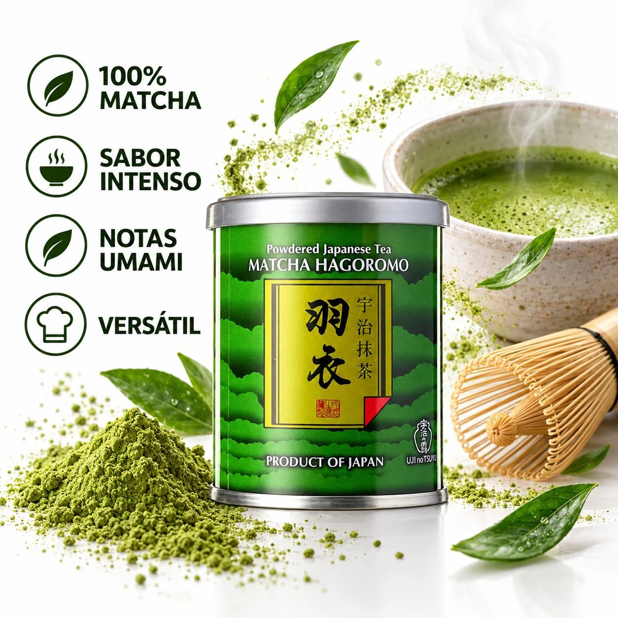 MATCHA HAGOROMO UJINOTSUYU CHA VERDE EM PO 40G JAPAO