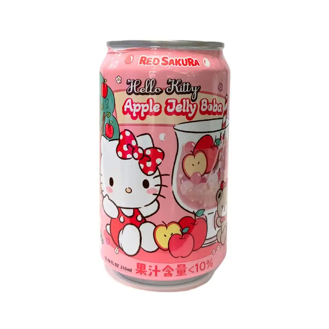 BEBIDA HELLO KITTY JELLY BOBA MACA COM GELATINA 310ML TAIWAN