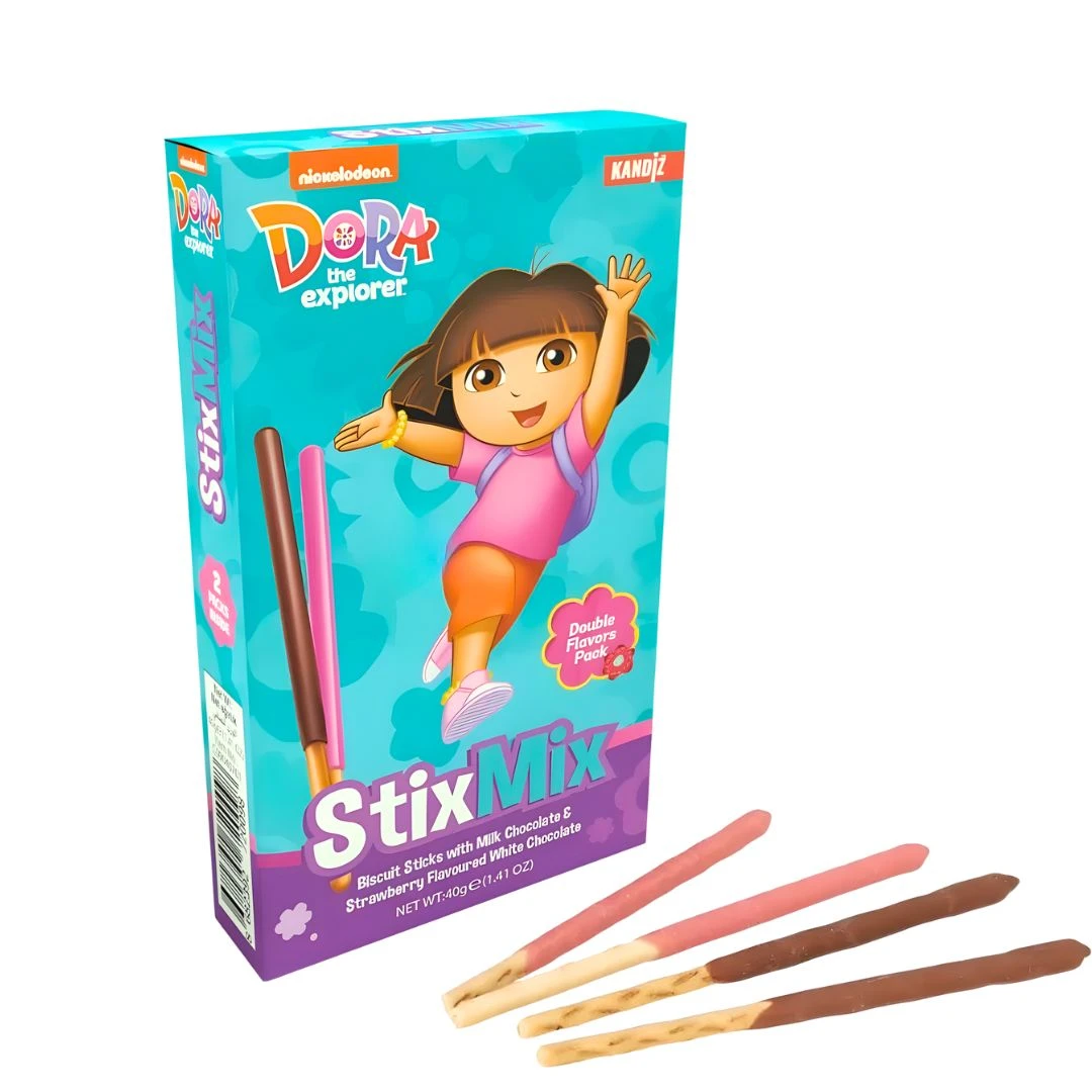 PALITO BISCOITO STIXMIX DORA CHOC/MOR 40G TURQUIA