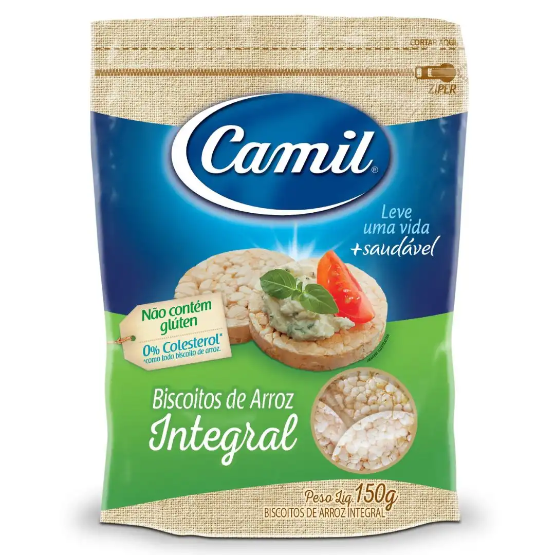 BISCOITO DE ARROZ CAMIL INTEGRAL 150G