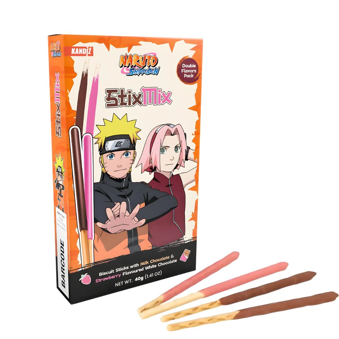 PALITO BISCOITO STIXMIX NARUTO CHOC/MOR 40G TURQUIA