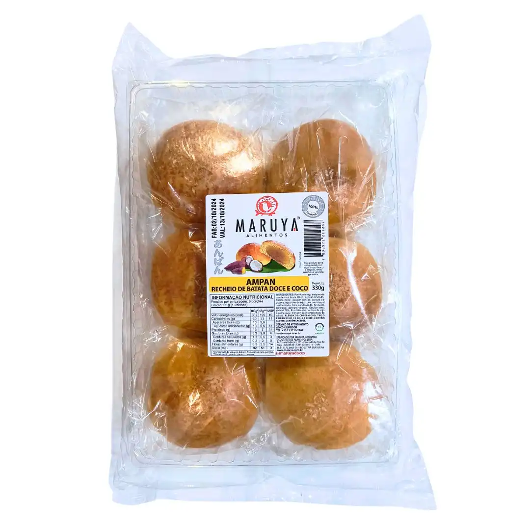 AMPAN MARUYA RECHEIO BATATA DOCE E COCO 330G 6UN