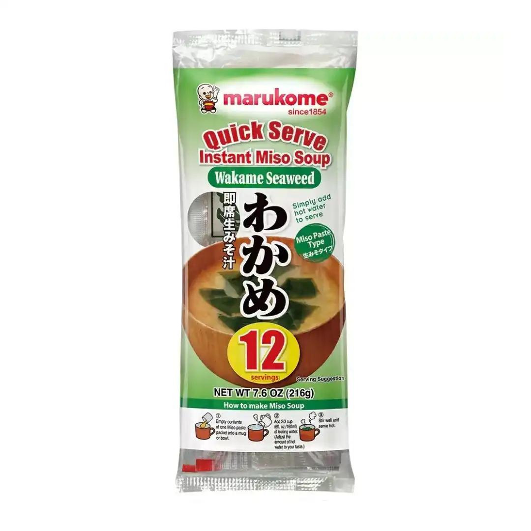 MISSOSHIRU MARUKOME QUICK SERVE WAKAME SACHE 12UN 216G JAPAO