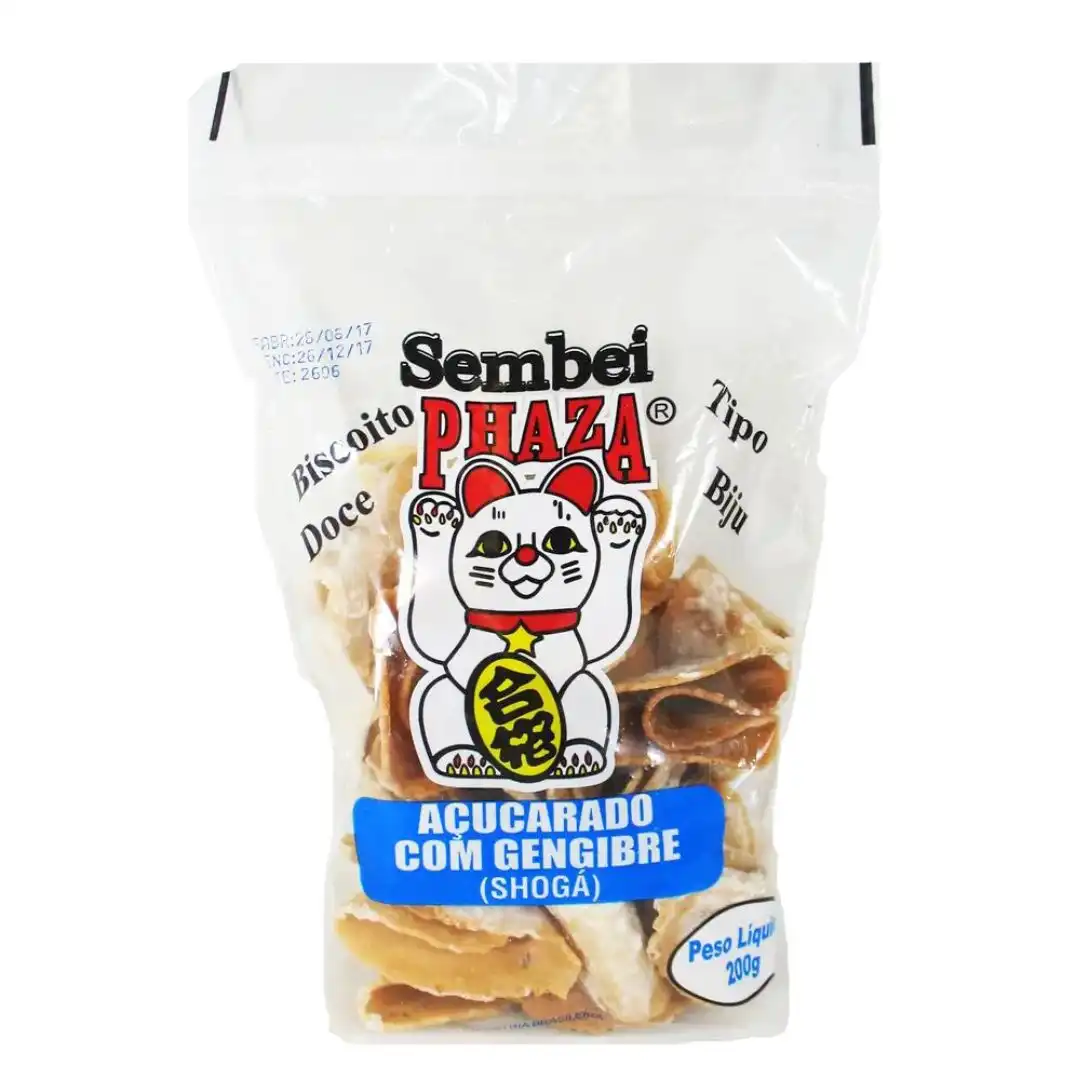 BISCOITO SEMBEI PHAZA GENGIBRE ACUCARADO 200G