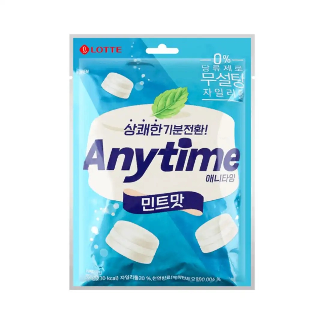 BALA LOTTE ANYTIME BLUEMARINE ZERO ACUCAR XYLITOL 92G COREIA