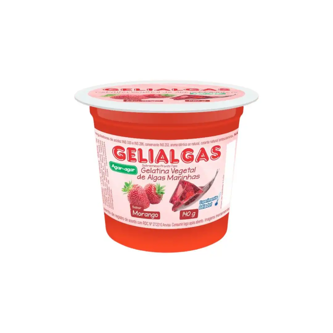 GELATINA VEGETAL GELIALGAS MORANGO 140G
