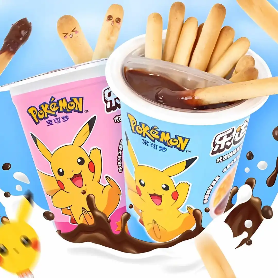 PALITO BISCOITO POKEMON PIKACHU COM CREME DE CACAU 25G UN CHINA