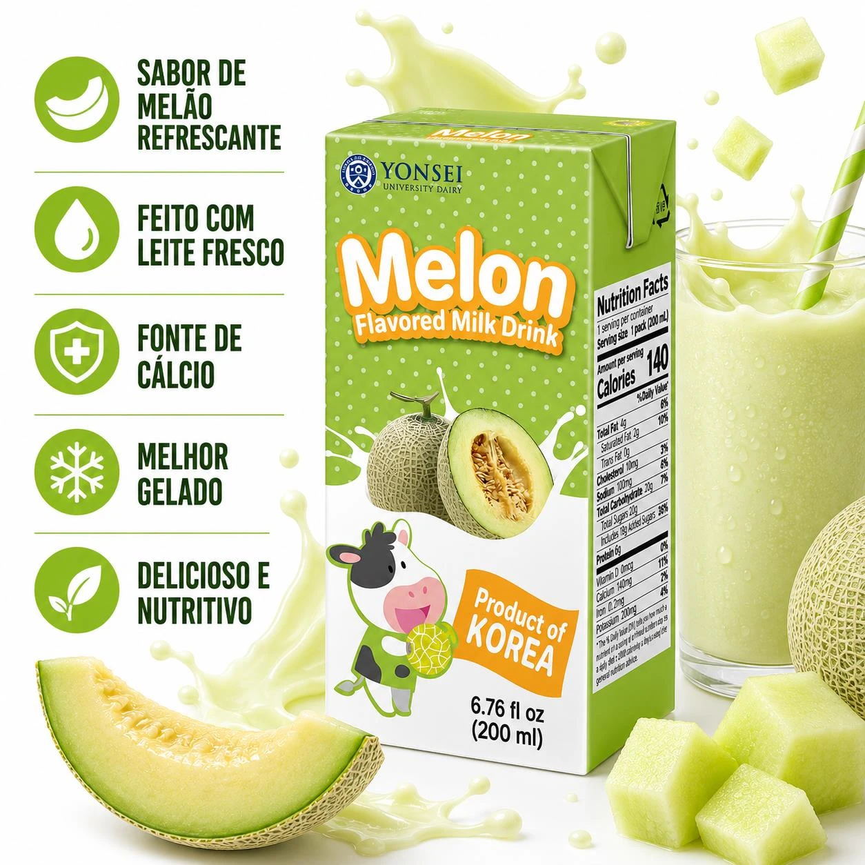 LEITE DE MELAO YONSEI 190ML COREIA VENC.21/06/2026