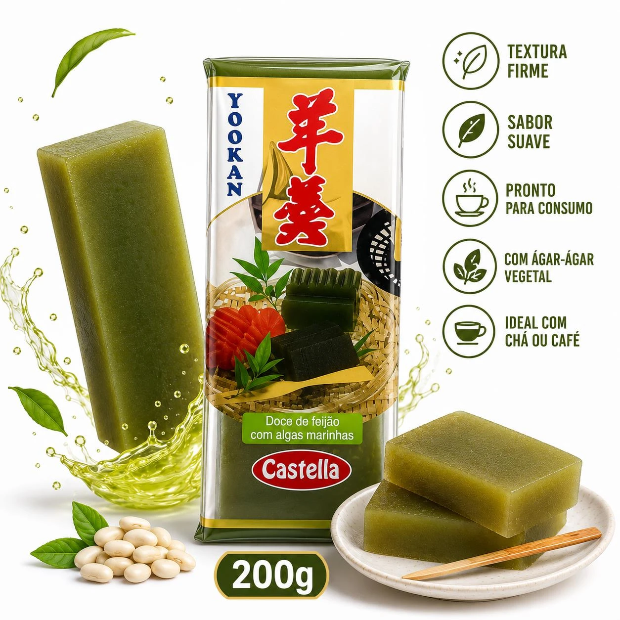 DOCE DE FEIJAO YOKAN CASTELLA VERDE 200G