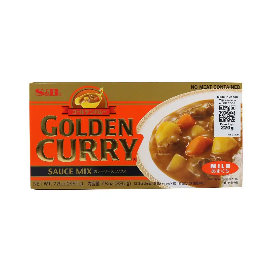 CURRY TABLETE GOLDEN CURRY S&B AMAKUCHI SUAVE 220G JAPAO