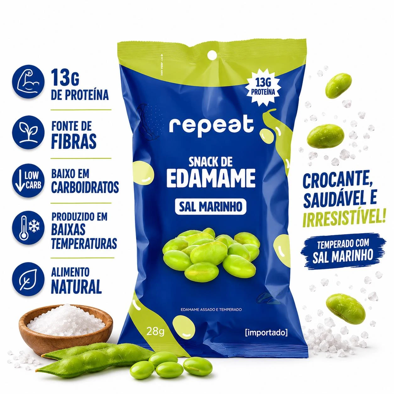 SNACK DE EDAMAME REPEAT SAL MARINHO 28G CHINA