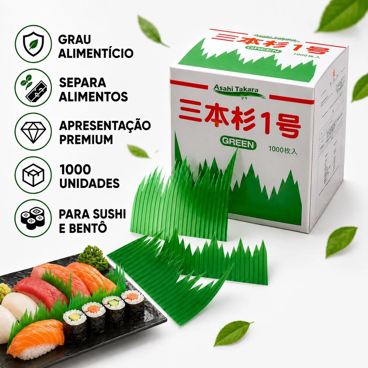 ENFEITE SUSHI BARAN SHIKI 7,6CM X 4,4CM 1000UN CHINA