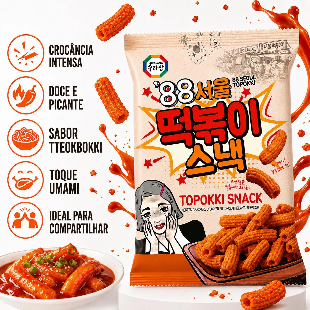 SALGADINHO SURASANG 88 SEOUL TOPOKKI 130G COREIA