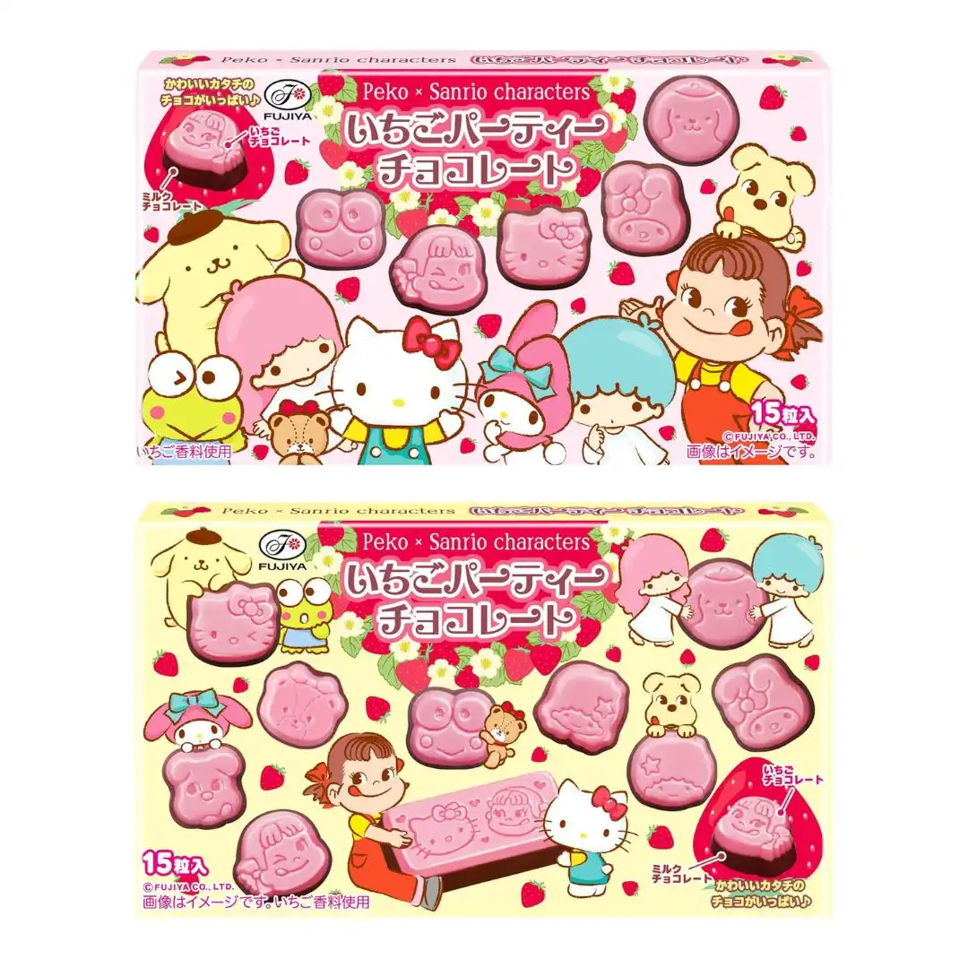 CHOCOLATE FUJIYA PEKO SANRIO STRAWBERRY ICHIGO PARTY 40G JAP