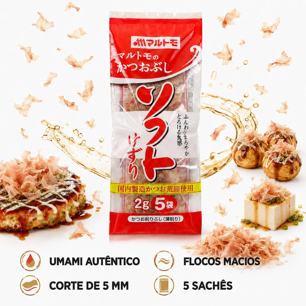 KATSUOBUSHI MARUTOMO FLOCOS PEIXE BONITO 10G 2GX5UN JAPAO