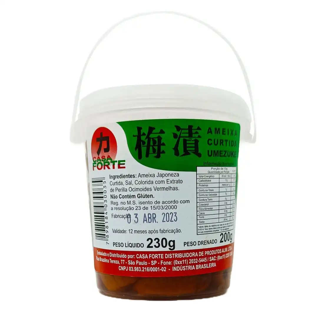 UMEBOSHI UMEZUKE CASA FORTE AMEIXA EM CONSERVA POTE 200G