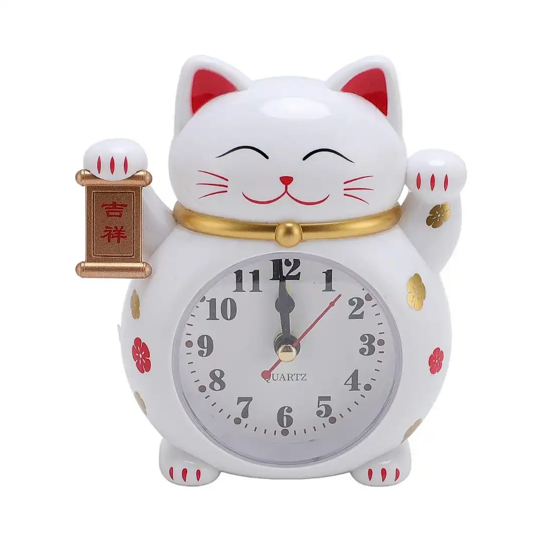 RELOGIO DESPERTADOR GATO DA SORTE ANALOGICO DT2698 CHINA
