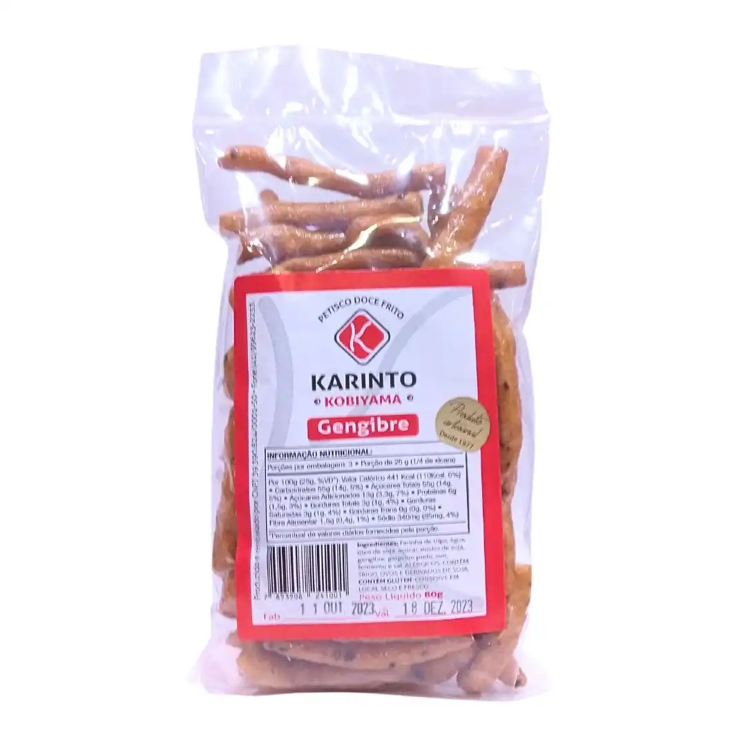 SALGADINHO KARINTO KOBIYAMA GENGIBRE 80G DOCE