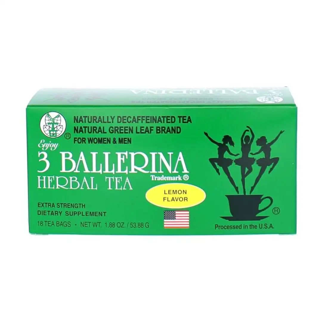 CHA EMAGRECEDOR 3 BALLERINA HERBAL TEA SABOR LIMAO SACHE 53,8G 18UN EUA
