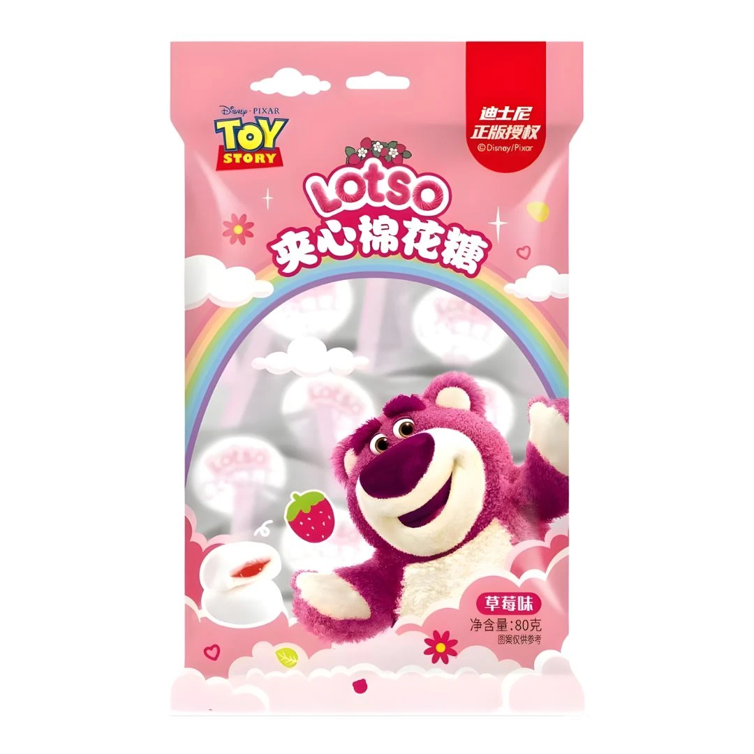 MARSHMALLOW RECHEADO LOTSO MORANGO 80G CHINA