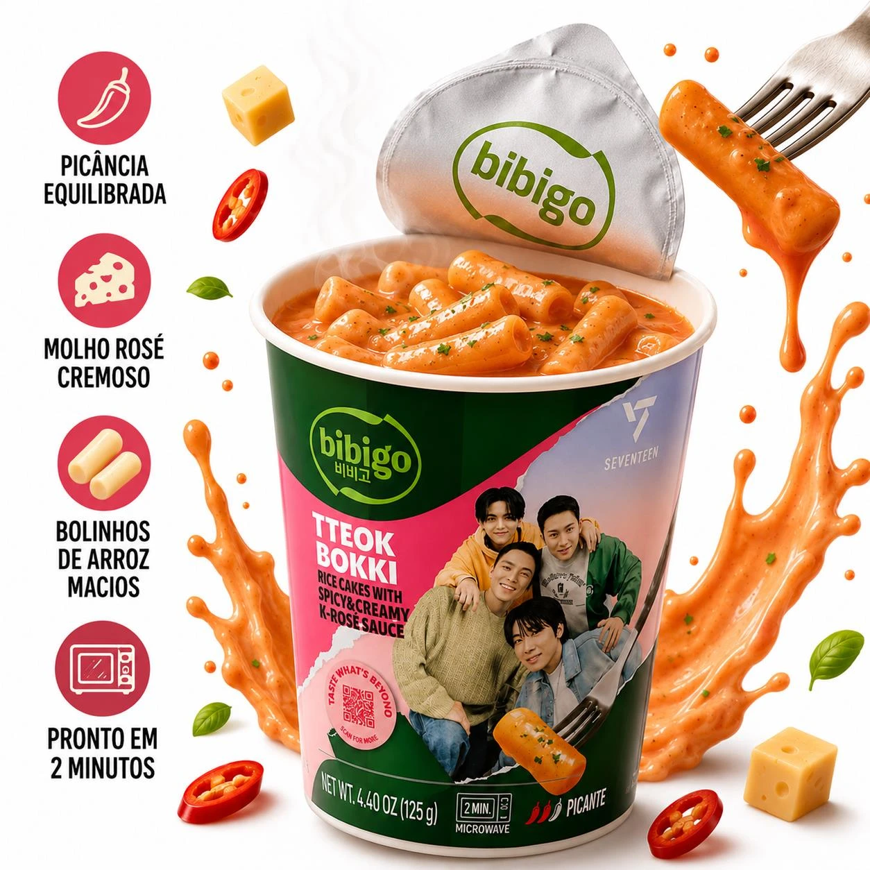 TOPOKKI BIBIGO TTEOKBOKKI ROSE PICANTE 125G COREIA