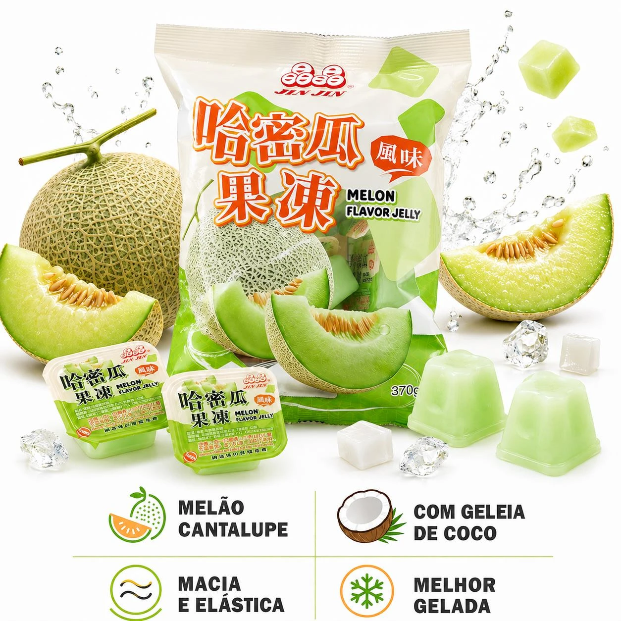 GELATINA JIN JIN MELAO GELEIA DE COCO 370G COPINHO TAIWAN