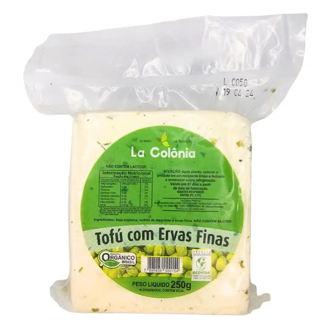 TOFU LA COLONIA ORGANICO COM ERVAS FINAS 250G